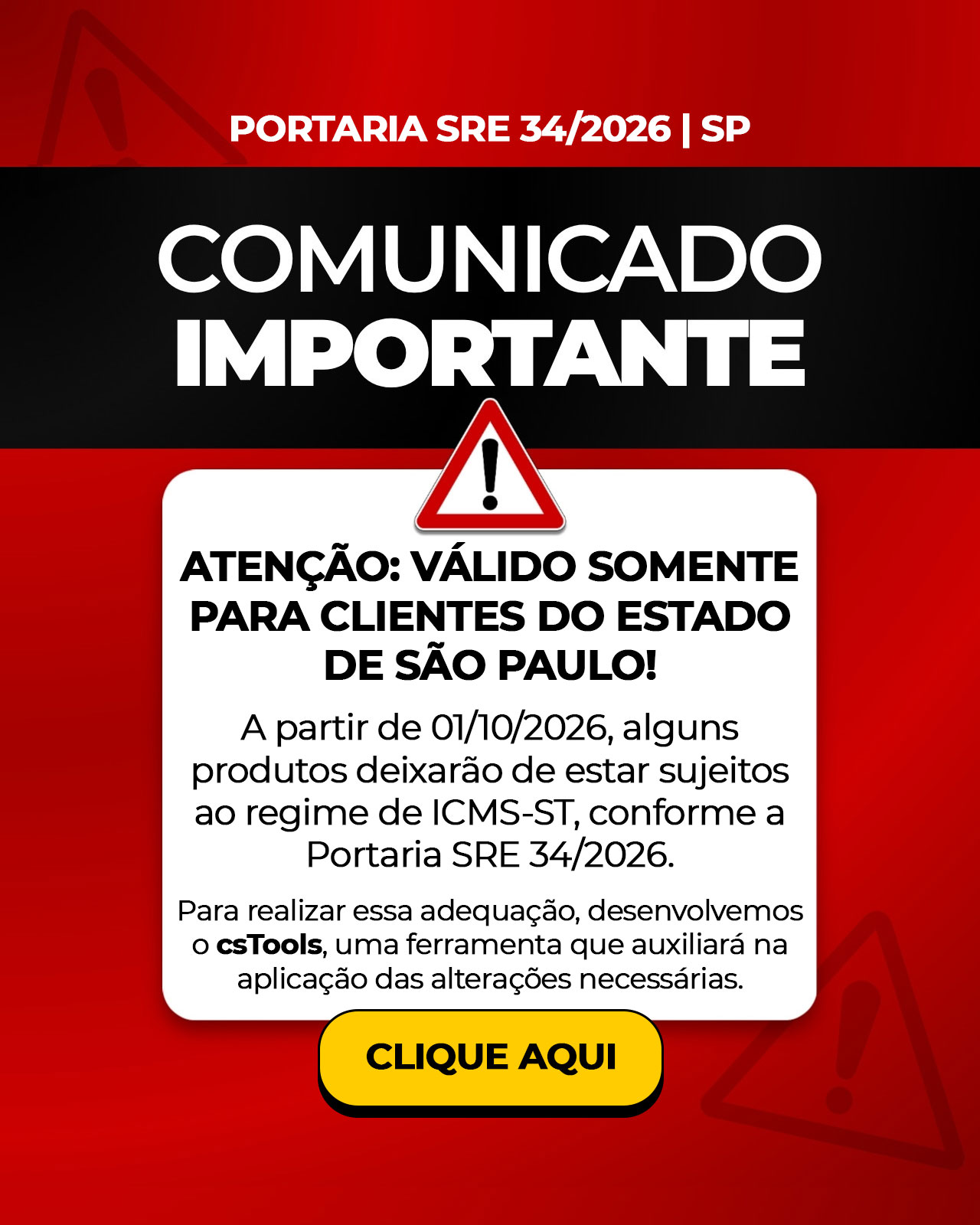 COMUNICADO – PORTARIA SRE 34/2026 | SP
