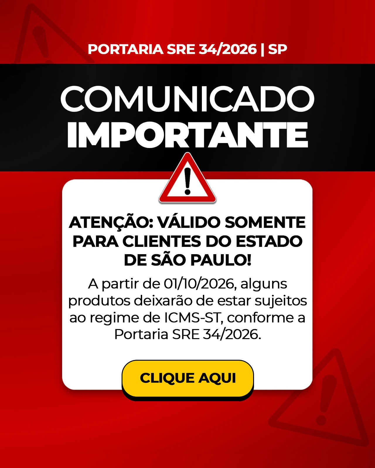 COMUNICADO – PORTARIA SRE 34/2026 | SP